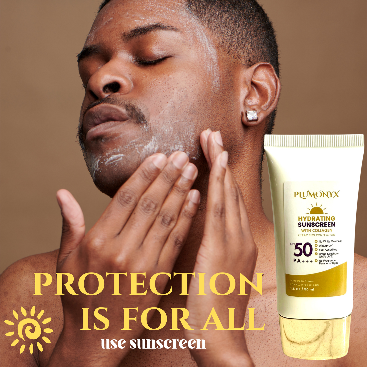 Mineral Sunscreen SPF 50+ | Collagen + Zinc | Reef Safe, No White Cast, Clean & Hydrating Face Protection